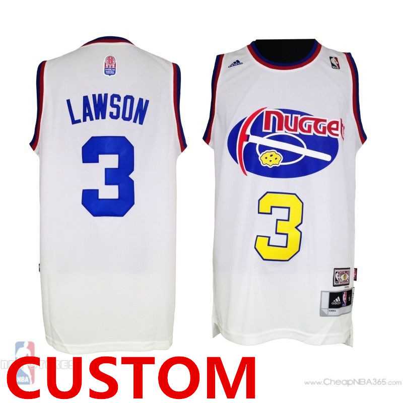 Men & Youth Customized Denver Nuggets ABA Hardwood Classic Swingman White Jersey->customized nba jersey->Custom Jersey
